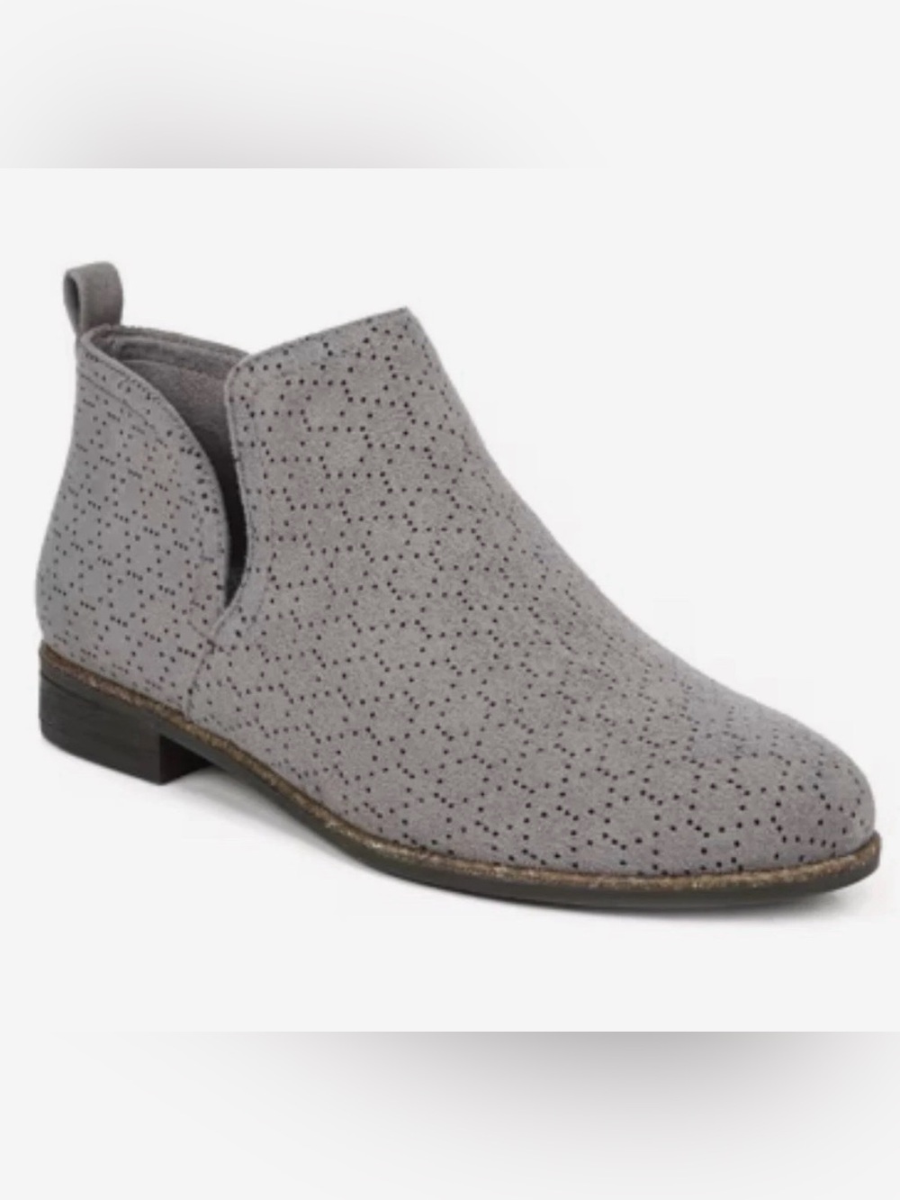 NWOT Dr. Scholl's Bootie Honeycomb Pattern Slip On Memory Foam Cool Fit Gray 10W
